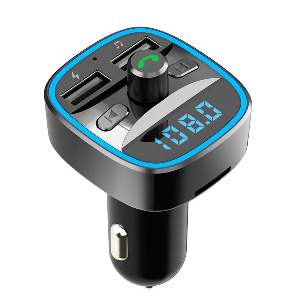 Portable Car Bluetooth 5.0 FM Transmitter Car MP3 Player Practical Multi-functional Dual USB Fast Charging Wireless Car Charger