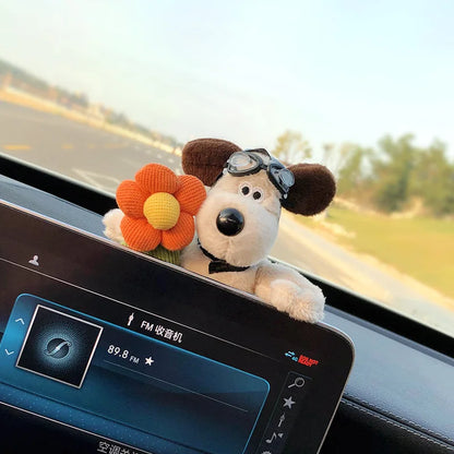 Cute Puppy Rearview Mirror Ornament, Lying Doll, Car Decoration, Central Control Screen Car Doll, Interior Accessories for Women