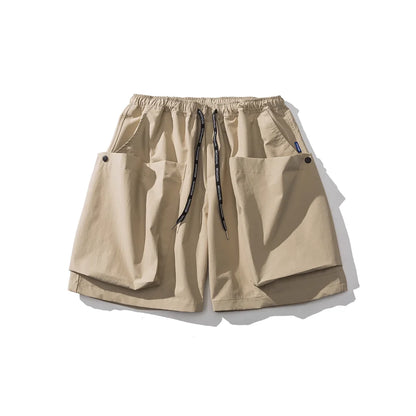 Summer Korean Trendy Big Pocket Cargo Shorts Men Clothing Japanese Streetwear High Quality Nylon Casual Baggy Pants Harajuku