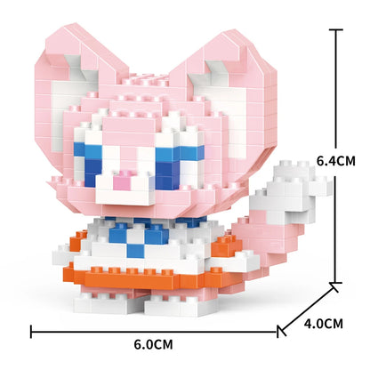 Cartoon Anime Hello Kitty Panda Refrigerator Magnet Blocks Kuromi My Melody Cinnamoroll Building Blocks Toy Kids Birthday Gift