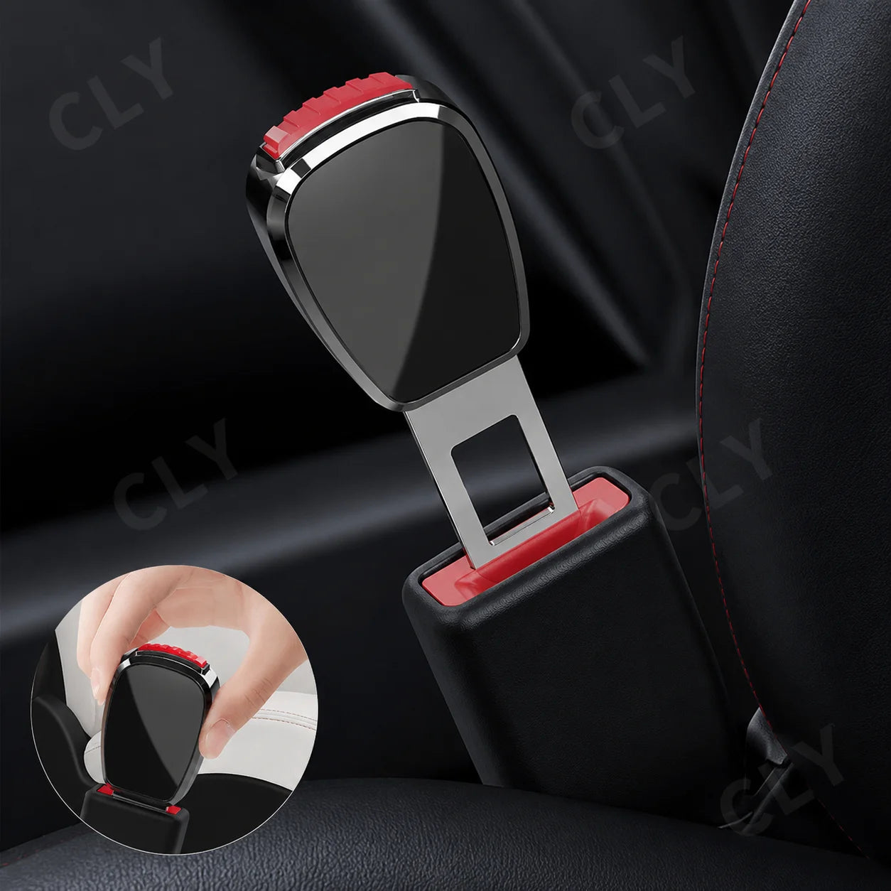 Car seat belt alloy safety belt extension connector car rear safety buckle holder plug-in belt clip