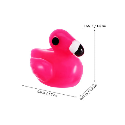 80Pcs Resin Flamingos Miniature Tropical Decorations Micro Garden Table Centerpiece Tiny Resin Flamingo Ornaments Bonsai Accents