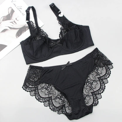 2024 New Sexy 34/75 36/80 38/85 40/90 42/95 44/100 BCDE Bras Set For Women Push Up Underwear Lace Bow Ladies Lingerie