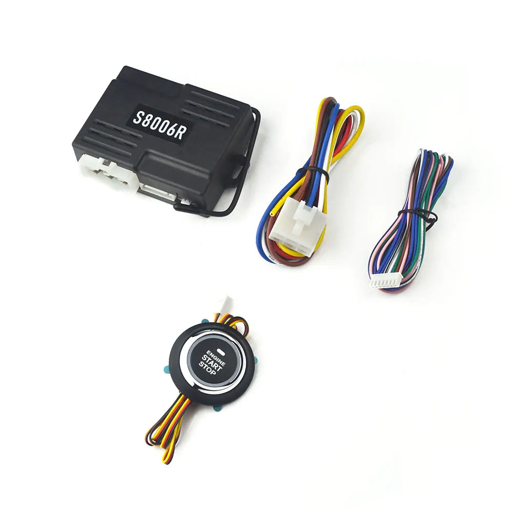 Universal Car Alarm Start Stop Ignition Button Keyless Start System Remote Start 2 Remote Controls Central locking system