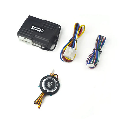 Universal Car Alarm Start Stop Ignition Button Keyless Start System Remote Start 2 Remote Controls Central locking system