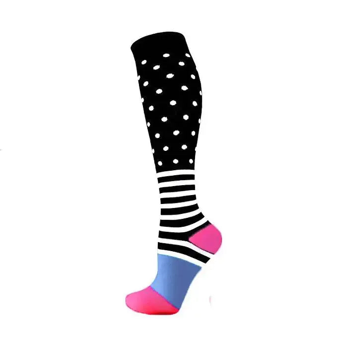 Sport Compression Stockings Funny Pattern Halloween ballon Dot Leg Pressure Running Cycling Multi Color Compress Socks