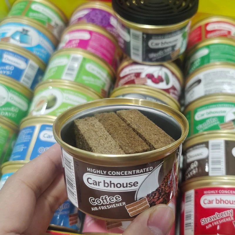 Creative Car Aromatherapy Wooden Blocks Canned Deodorizing Fiber Air Freshener Coffee Fruits Flavor Interior Deodorant Supplies