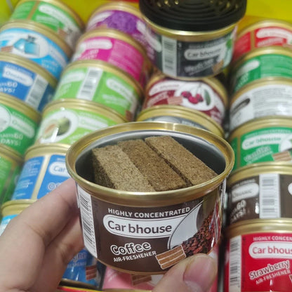 Creative Car Aromatherapy Wooden Blocks Canned Deodorizing Fiber Air Freshener Coffee Fruits Flavor Interior Deodorant Supplies