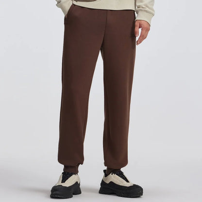 Metersbonwe Men's Fleece-Lined Cargo Joggers Winter Thermal Tapered Pants with Printed Logo Loose Fit Trendy Sports Trousers