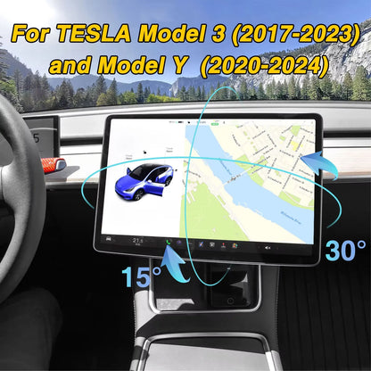 Screen Swivel Tilt Rotation Mount Kit for Tesla Model 3 Highland Y Juniper 2017-2026 Four Direction Screen Rotating Bracket
