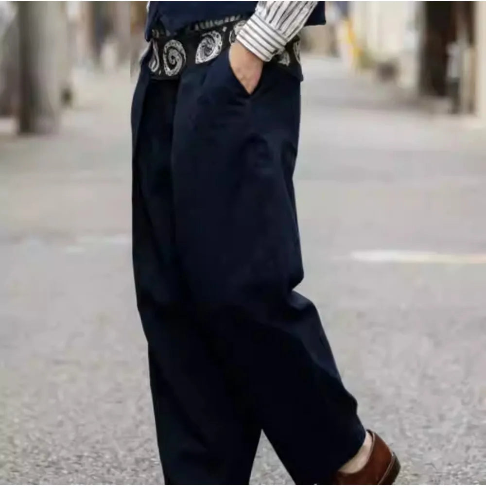 Kapitalvintage Hirata Kazuhiro Totem Cotton Whirlpool Elastic Waist Loose Men's and Women's Velcro Jeans