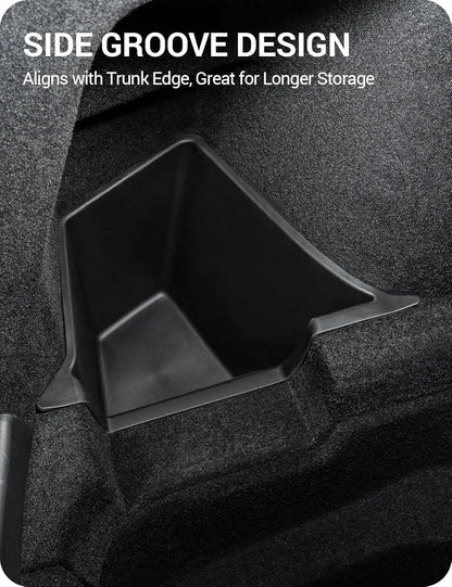 Model Y Launch 2026 Rear Trunk Side Storage Box For Tesla Y Juniper 2025 Organizer Suede Anti-dirty Car Travel Accessories