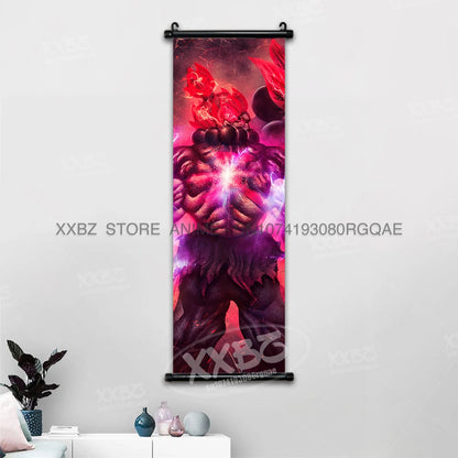 Fighting Game Street Fighter Home Decoration Hanging Painting Gouken Figures Wall Artwork Scrolls Picture Canvas Print Poster