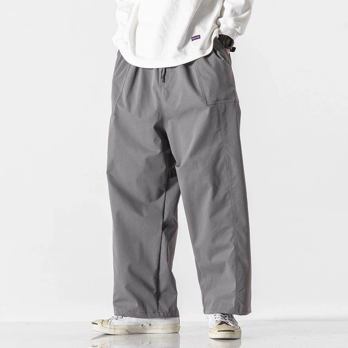 light Thin Straight Leg Pants Summer Solid Casual Oversize Harun Pants Men Loose Fashion Cargo Trousers Streetwear Plus Size 5XL