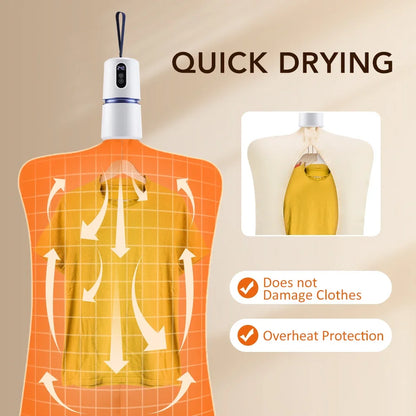 Portable Clothes Dryer Clothing Fast-Drying Machine Mini Laundry Dryer with Bag Household Shoes Dryer for Home Apartment Travel