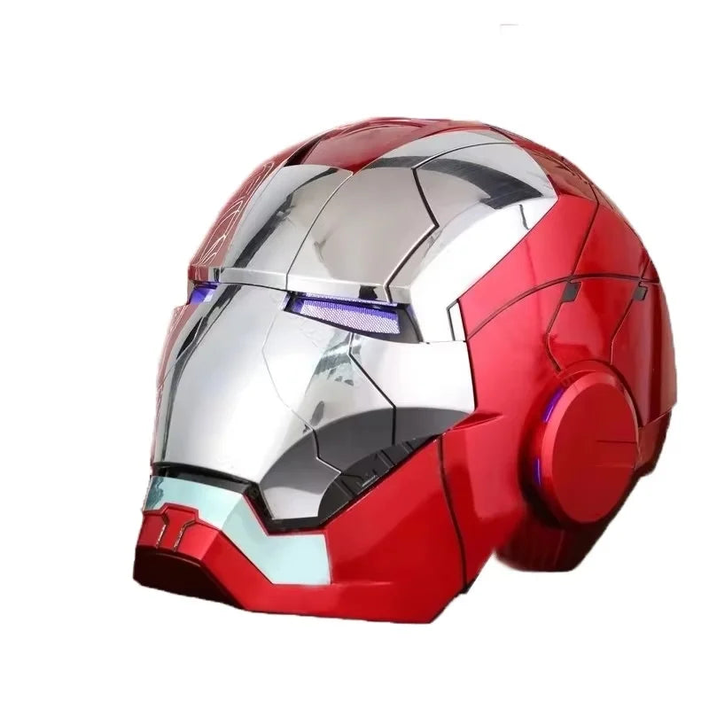 【IN STOCK】Iron Man 1/1 Cosplay Helmet MK5 Gold/Black/Silvery Electric Voice Control Helmet Led Eyes Metal Mask Model Toys Gift