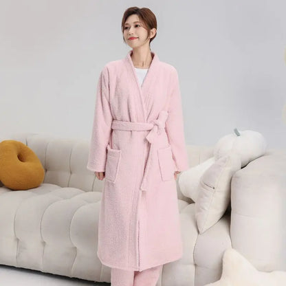 Arctic Velvet Thiened Women's Sp Robe Island Velvet Couples Bath Robe Coral Velvet Men's Home Clothes Autumn Winter Home...