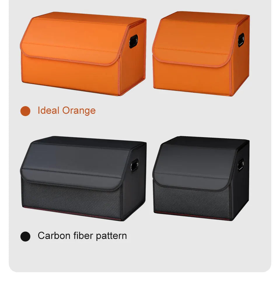 Portable Car Trunk Organizer Box Large Capacity Leather Foldable Storage Box Multifunctional Auto Organizer Bag Car Accessories