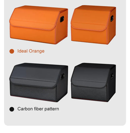 Portable Car Trunk Organizer Box Large Capacity Leather Foldable Storage Box Multifunctional Auto Organizer Bag Car Accessories