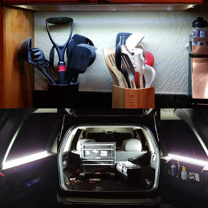 5/10PCS 12V 30/50CM Interior LED Car Light Bar Transparent Rigid Strip Lamp Van Bus Caravan Display Cabinet Under Counter Closet