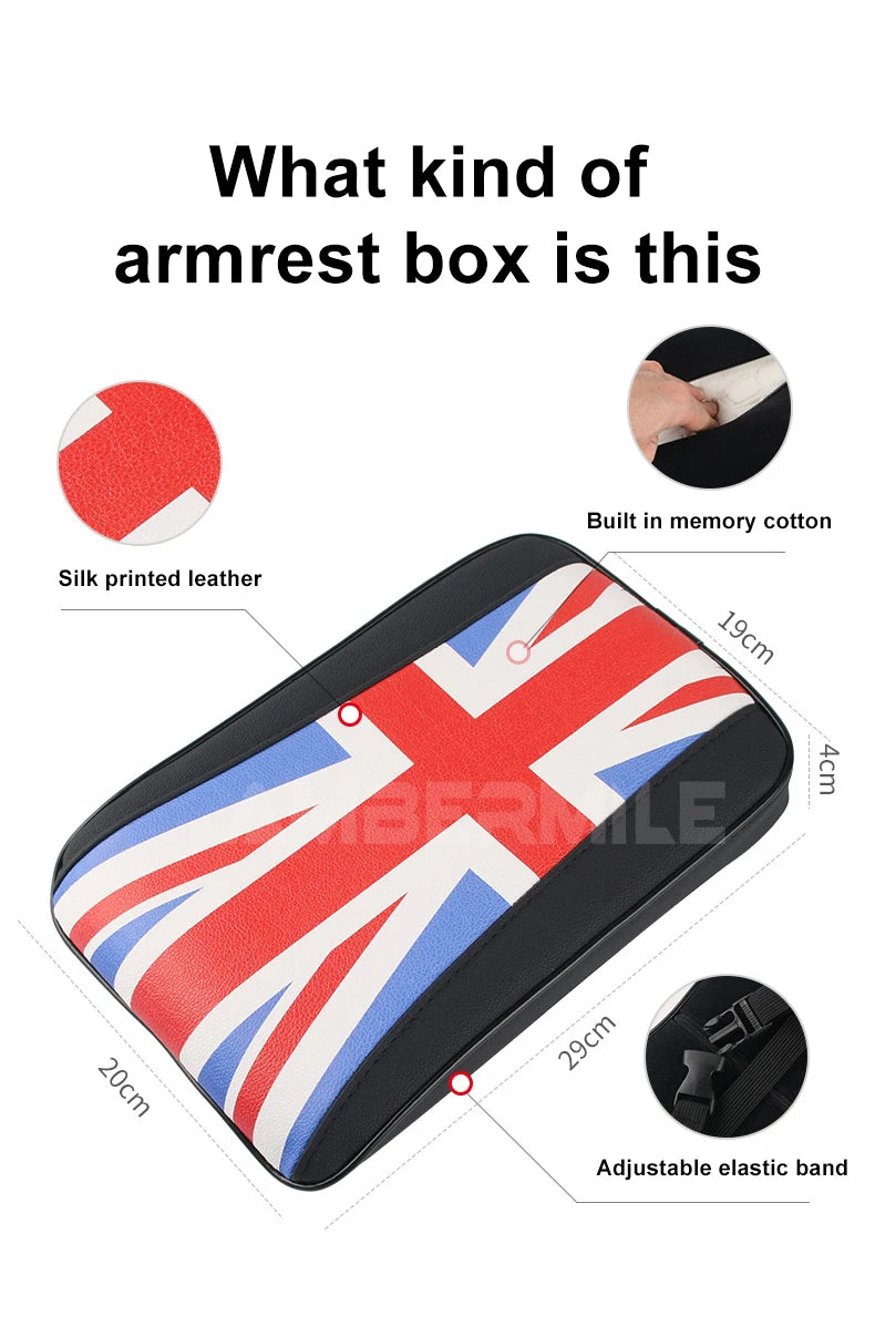 Leather For Mini F54 F55 F56 F60 R55 R56 R60 Auto Hand Rest Pad Central Armrest Storage Box Cover Protective Mat Accessories