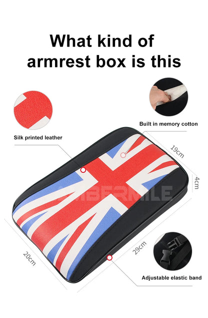 Leather For Mini F54 F55 F56 F60 R55 R56 R60 Auto Hand Rest Pad Central Armrest Storage Box Cover Protective Mat Accessories