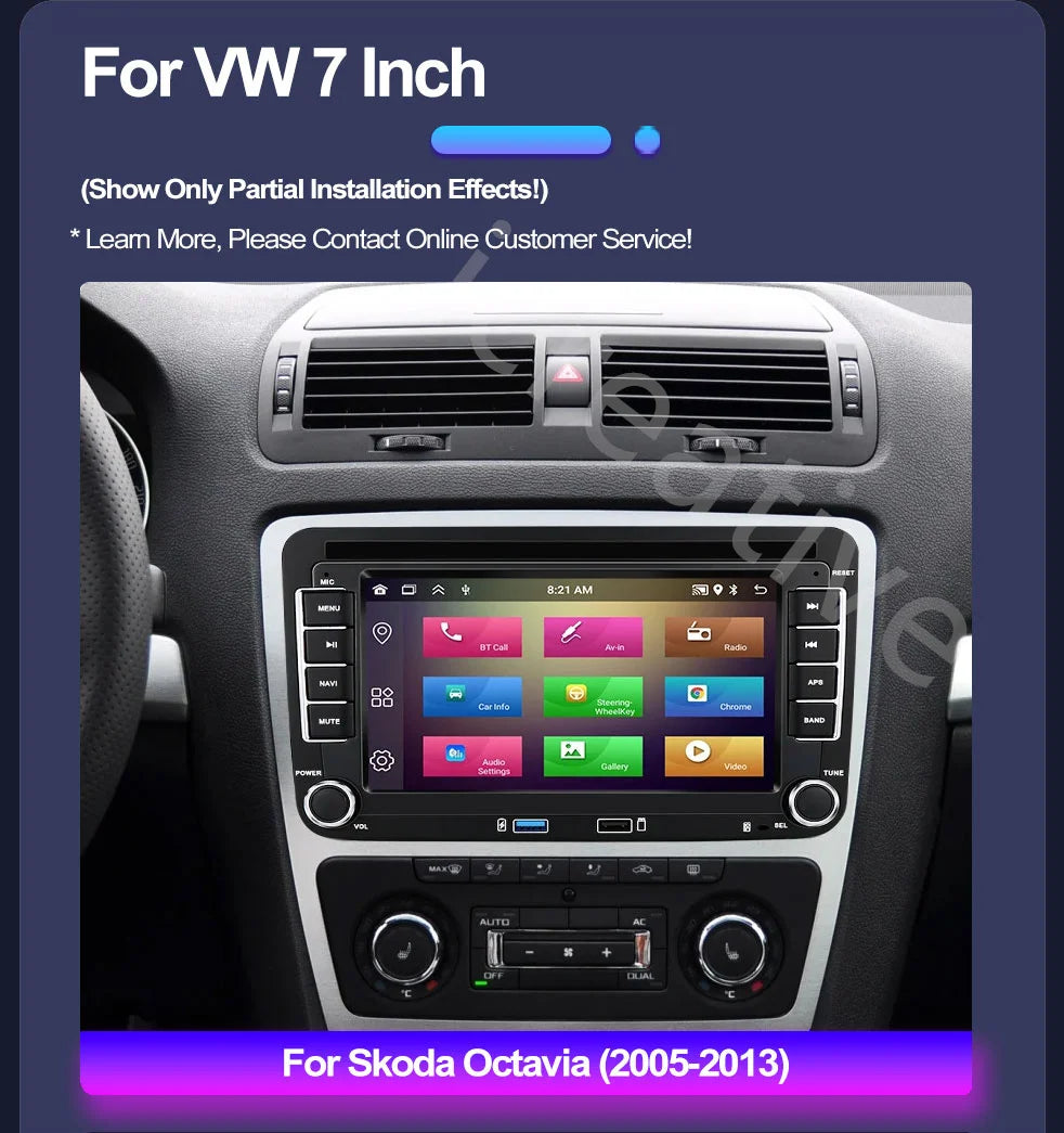2Din Car Radio Android for Volkswagen Golf 5 6 Polo Passat B6 B7 CC Skoda Jetta Universal Multimedia Carplay Wifi GPS Navigation