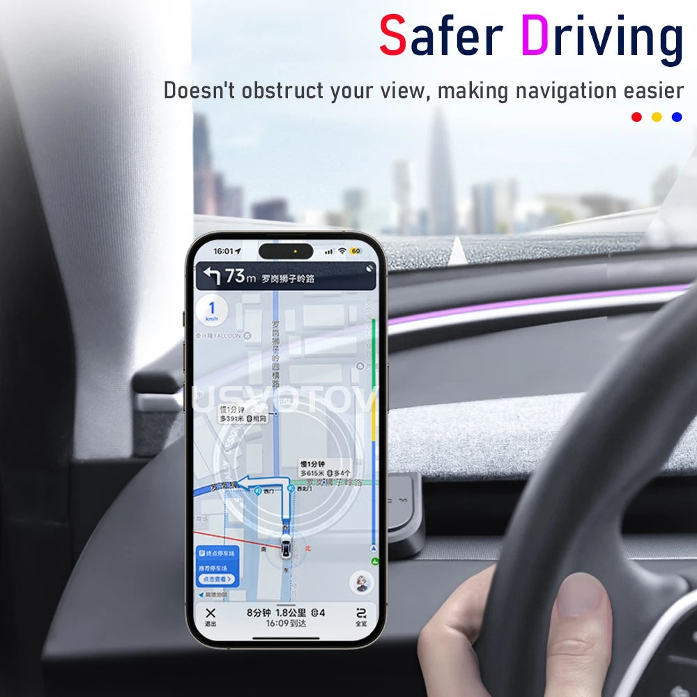 Strong Magnet Magsafe Phone Mount for Tesla Model Y Juniper Model 3 2025 2026 Phone Holder Navigation Bracket Car Accessories