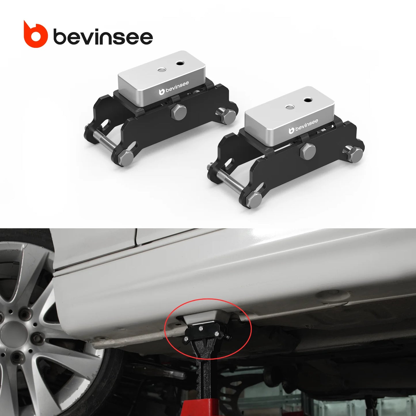 BEVINSEE 3-4 Ton Set Jack Stand Adapters for BMW for MINI for Totota Supra A90/A91,for BMW E46 E90 E91 E92 E93 F30 F31 E60 F10