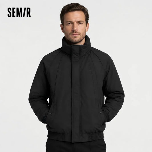 Semir Down Jacket Men Bomber Jacket Three-Resistant 2025 Winter New Warm Stand Collar Top Loose Raglan Sleeve Men's Clothing