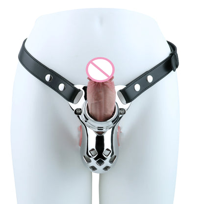FRRK Metal Chastity Device Bondage Gear Power Control Sex Tool for Couple Sexual Enhance Cock Cage BDSM Cuckold Adult Man Needs