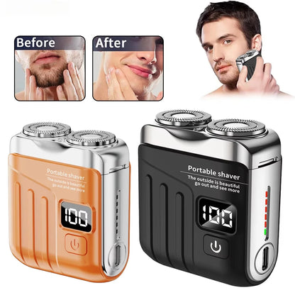 Electric Shaver Men Wet Dry Use Dual Blades Razor USB Rechargeable Mini Portable Face Beard Trimmer for Home Travel