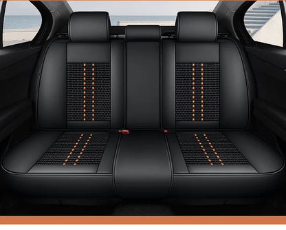 Universal Auto Split Seat Car Full Seat Cover Breathable Ice Silk Nappa Leather Car SUV Cushion Full Seats Cover Protection