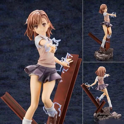 Misaka Mikoto Figure School Uniform PVC Anime Statue A Certain Scientific Railgun Cute Desk Shelf Home Display For Fans Gift