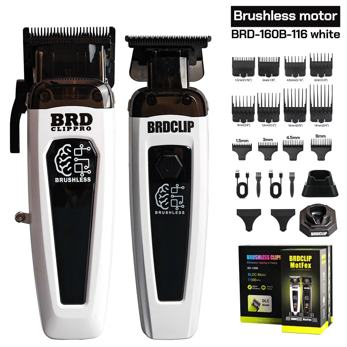 BRDCLIP 7500RPM Brushless Motor Professional Hair Clipper Barber Hair Cutting Machine Kit Salon Hair Trimmer for Men 106 078