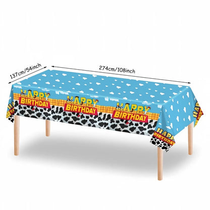 Toy Stories Theme Birthday Party DIY Decoration Toy Inspire Backdrop Hot Anime Cartoon Paper Plate Cup Birthday Party Supplies
