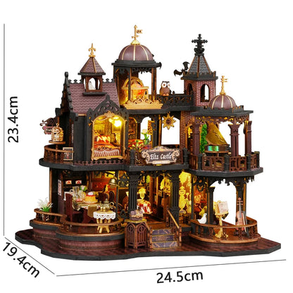 DIY 3D Puzzles Wooden Doll House Figurines Miniatures Bookend Assembled Houses Toys For Friends Birthday Gifts Home Decoration
