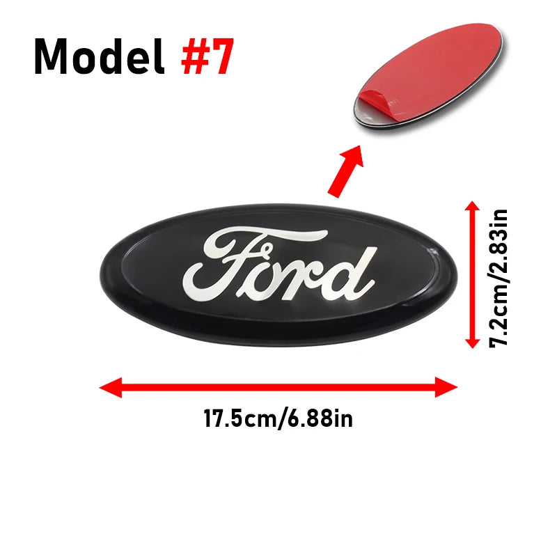 Car Logo Badge Front Rear Grille Hood Bonnet Trunk Emblem Stickers For Ford Focus Mondeo Edge Ecosport Ranger Fiesta Fusion Kuga