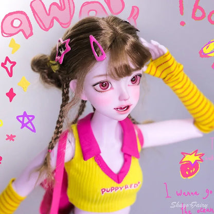 Shuga Fairy Emery 1/4 Bjd Doll Great-hearted Shizhi Body New Design Dopamine Sweet Style Big Eyes Slim Waist Ball Jointed Dolls