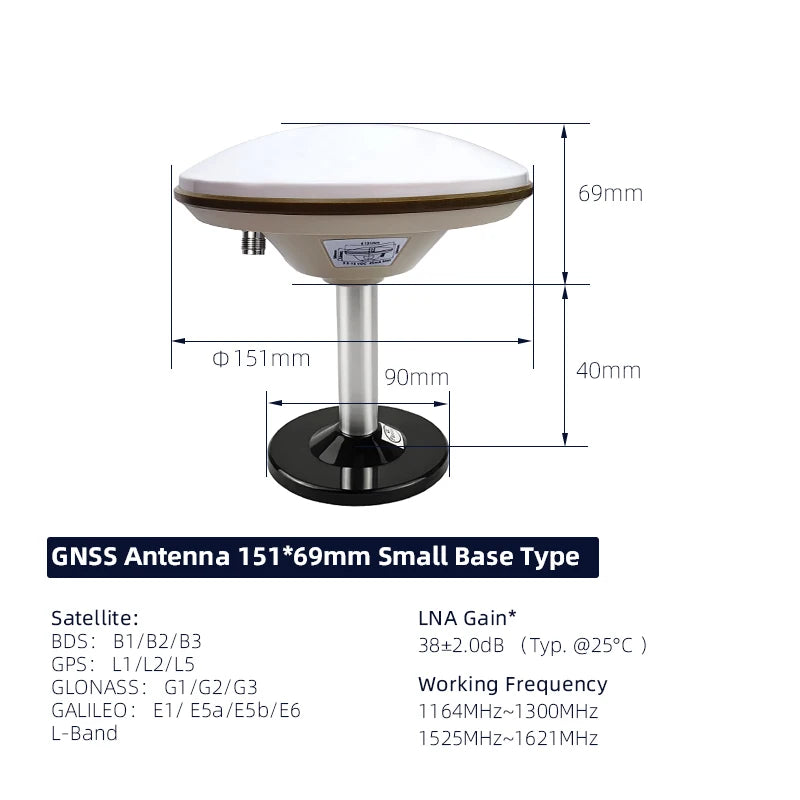 HONGXIN Full-Band RTK GNSS Antenna, High-Precision Multi-Constellation GPS for Surveying & Mapping, SMA/TNC Connector