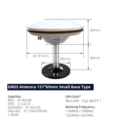 HONGXIN Full-Band RTK GNSS Antenna, High-Precision Multi-Constellation GPS for Surveying & Mapping, SMA/TNC Connector