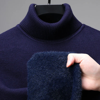 Luxury brand high-quality fashionable versatile high necked knitted sweater with cashmere base sweater