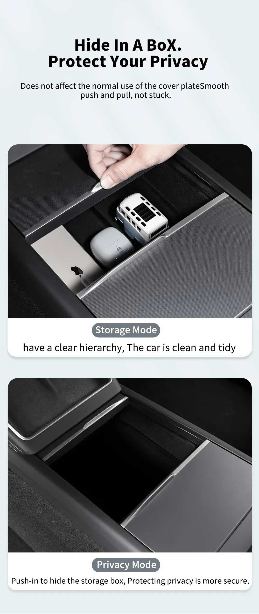 For Tesla Model 3/Y/YL Highland Juniper 2026 Center Armrest Hidden Storage Box Cup Holder Console Organizer Box Accessories