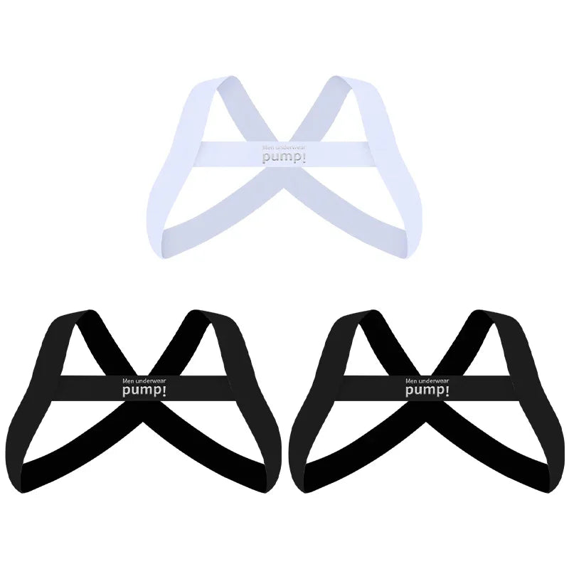Chest Straps Men's Sexy Elastic Breast Belt Chest Bondage Muscle High Stretch Shoulder Straps Sports Fitness Club Party Costume