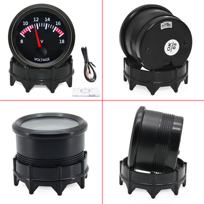 2'' 52mm Racing Car Indicator Water Temp Gauge Oil Temp Meter Voltmeter Oil Press Vacuum Boost Air Fuel Ratio EGT Instrument