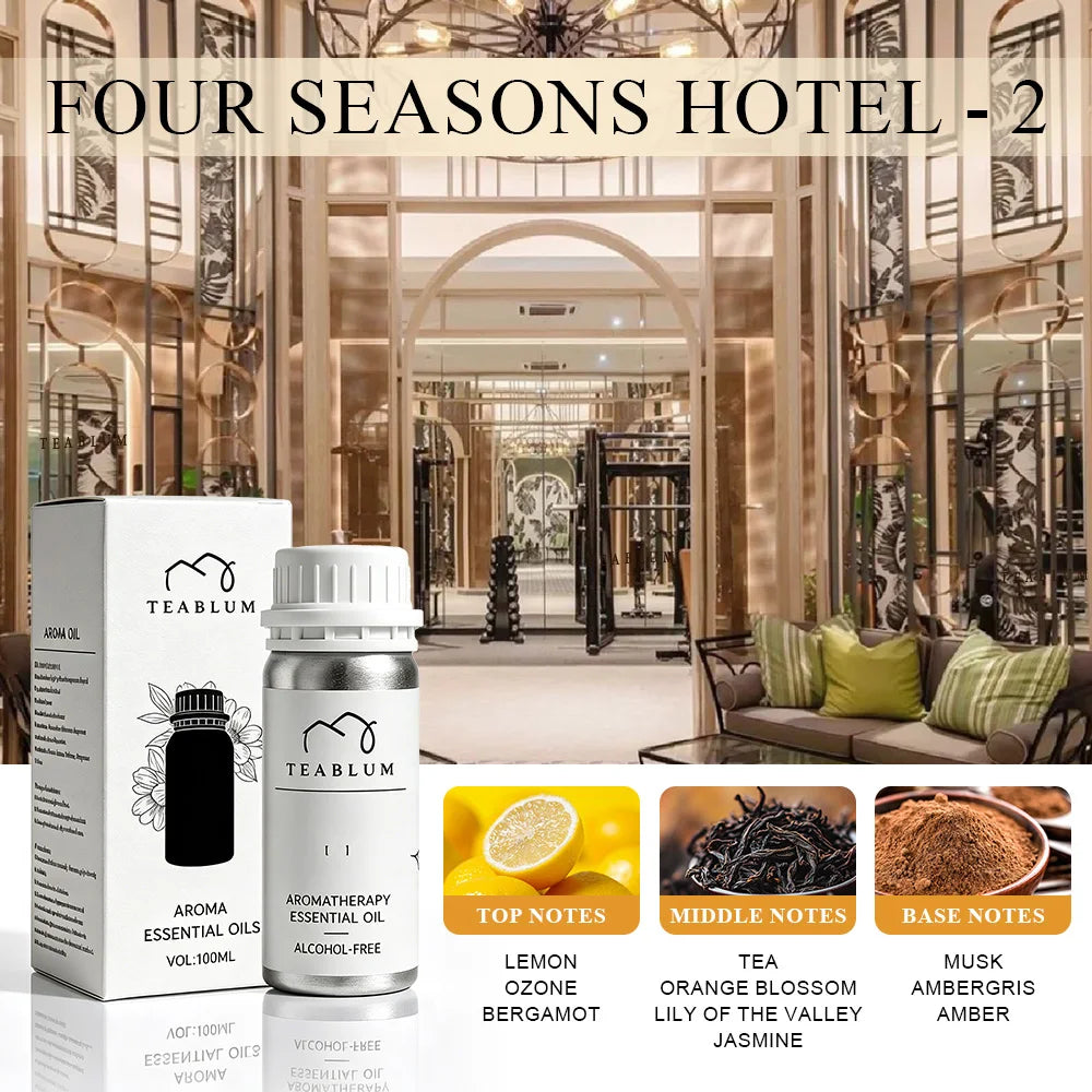 TEABLUM 100ML Aromatic Hotel Essential Oil Hotels Home Air Freshener Pure Plant Essential Oil Alcohol Free for Electric Diffuser