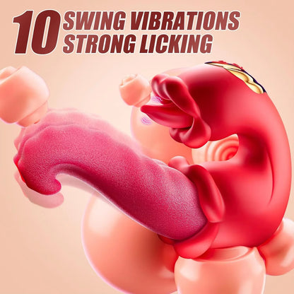 Tongue Licking Swing G-Spot Vibrator Nipple Vagina Clitoris Stimulator Female Vibrating Masturbator Massager Sex Toys for Women