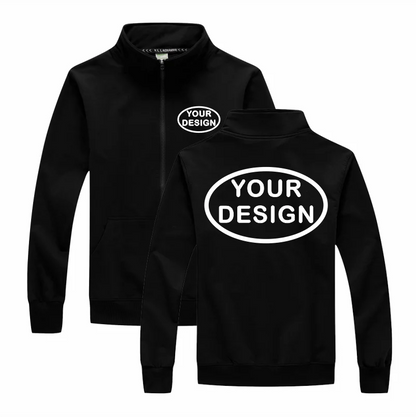 Customized LOGO Men's Thin Jacket Embroidered Printed Zipper Coat Spring and Autumn Street Stand up Collar Cardigan Hoodie