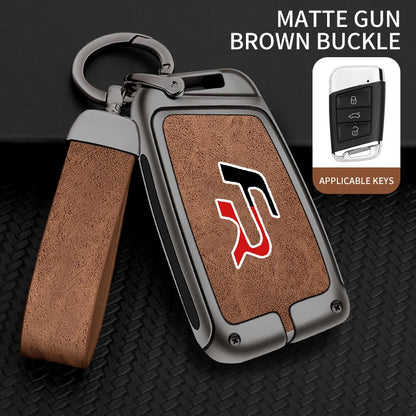 Suitable for Seat Ateca Leon FR 2 Ibiza zinc alloy car key cover high-end genuine leather car key case buckle auto accessories