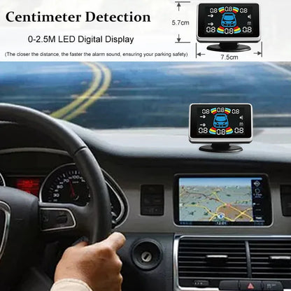 Electromagnetic Parking Sensor LED Monitor 8 Sensor Front Parktronic System Motion Detection Backlight